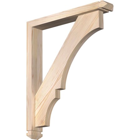 Balboa Arts And Crafts Smooth Bracket W/ Offset Brace, Douglas Fir, 3 1/2W X 22D X 26H